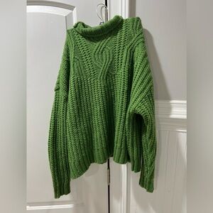 Green Knitted Aerie Turtleneck Sweater